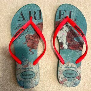 Havaianas Ariel Disney Little Mermaid Flip Flops Size 8